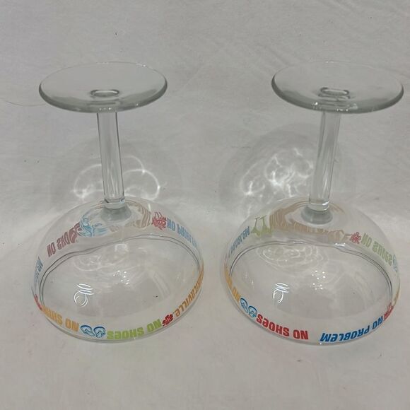 Margaritaville Glasses 12 Ounce Each Set 2 6 1/4 In Tall 5 In Round Jimmy Buffet - Picture 6 of 7